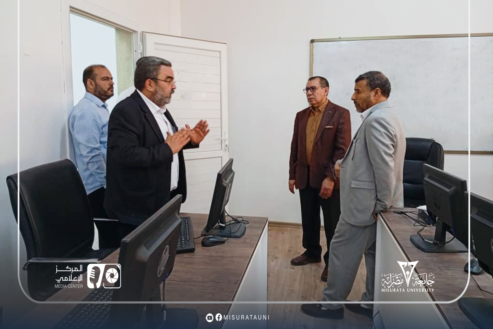 رئاسة جامعة مصراتة تقوم بزيارة ميدانية إلى كلية اللغات والترجمة