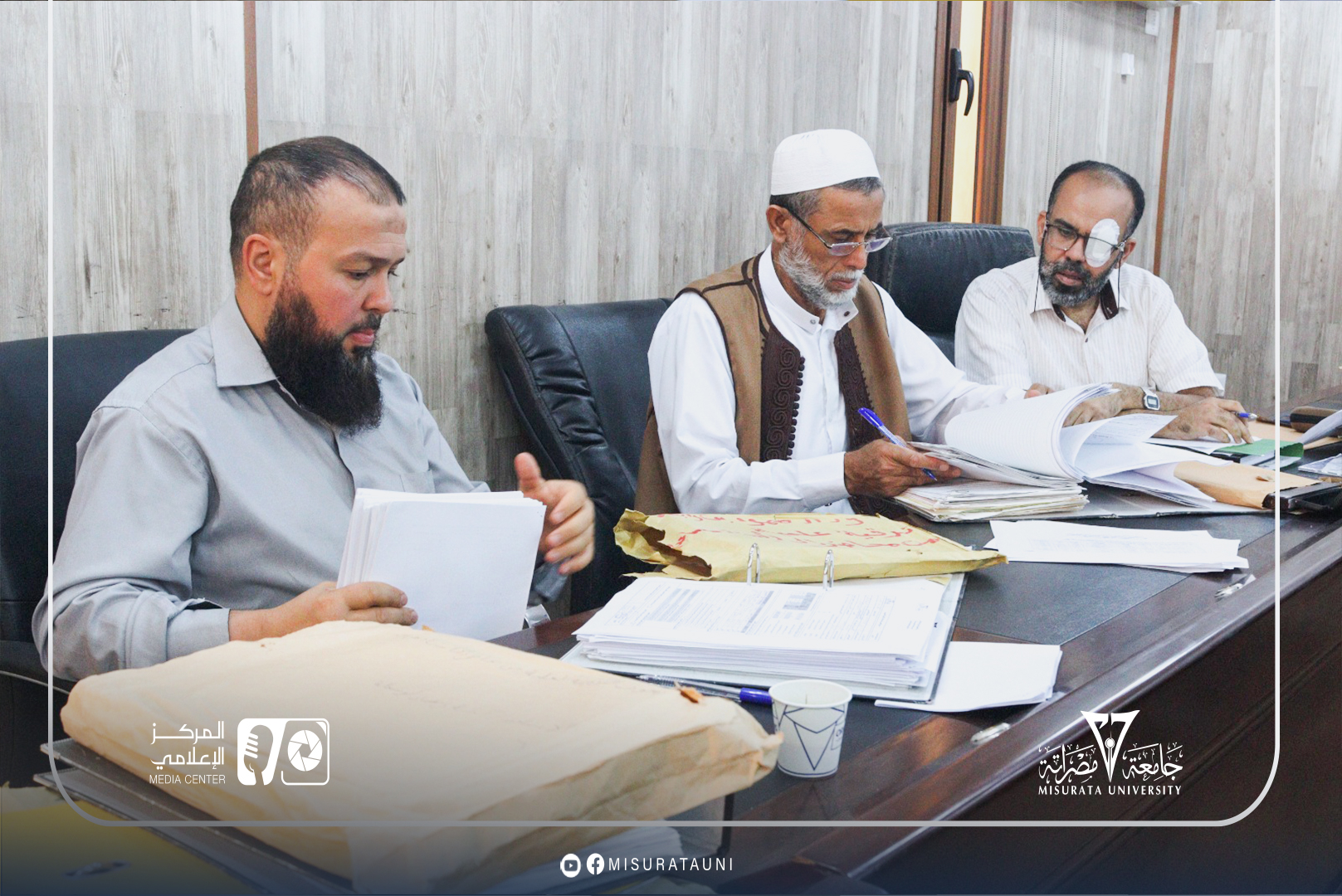 The Faculty Affairs Committee holds its third regular meeting at Misurata University.
                     width=