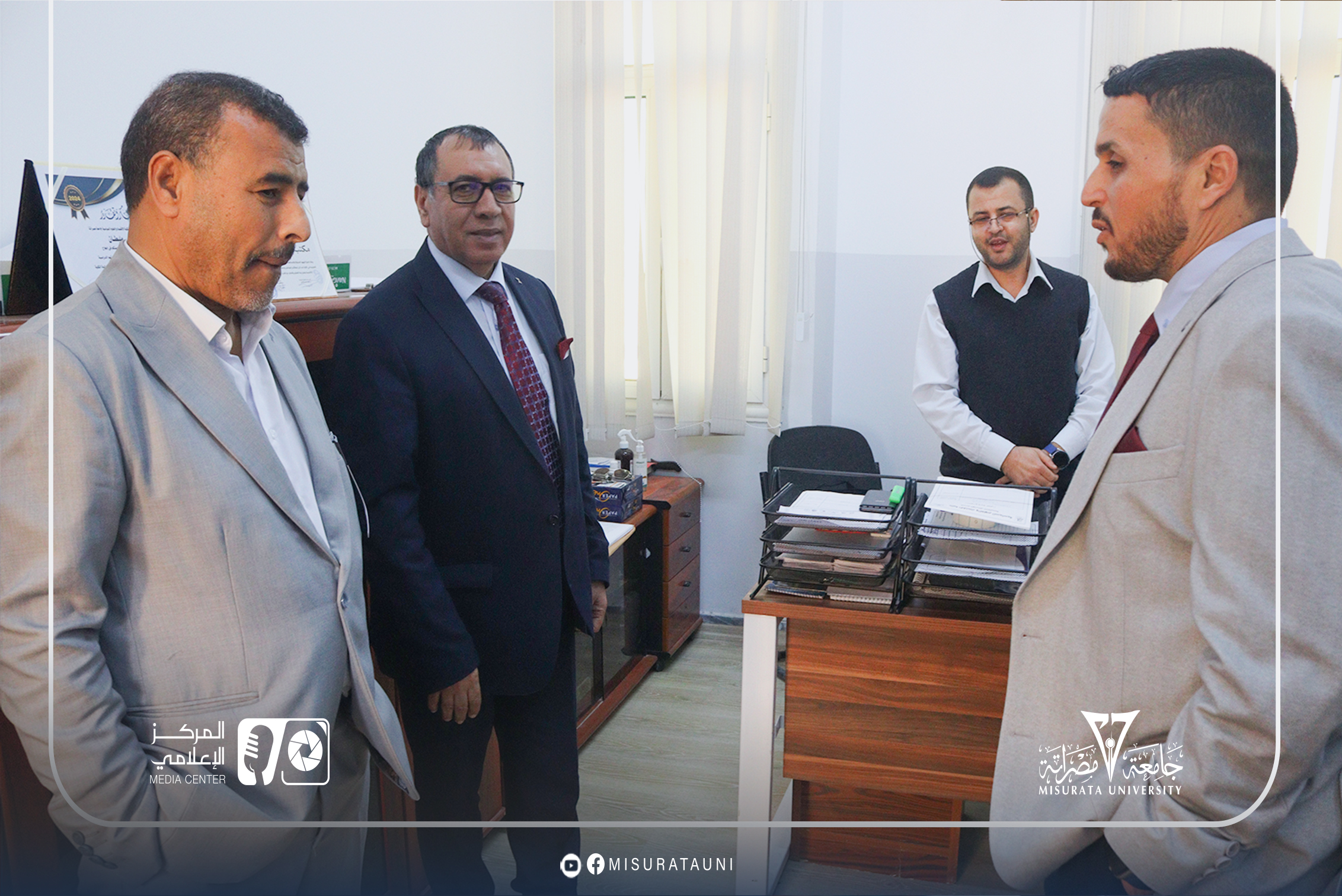 رئاسة جامعة مصراتة تجري جولة تفقدية لكلية الاقتصاد والعلوم السياسية