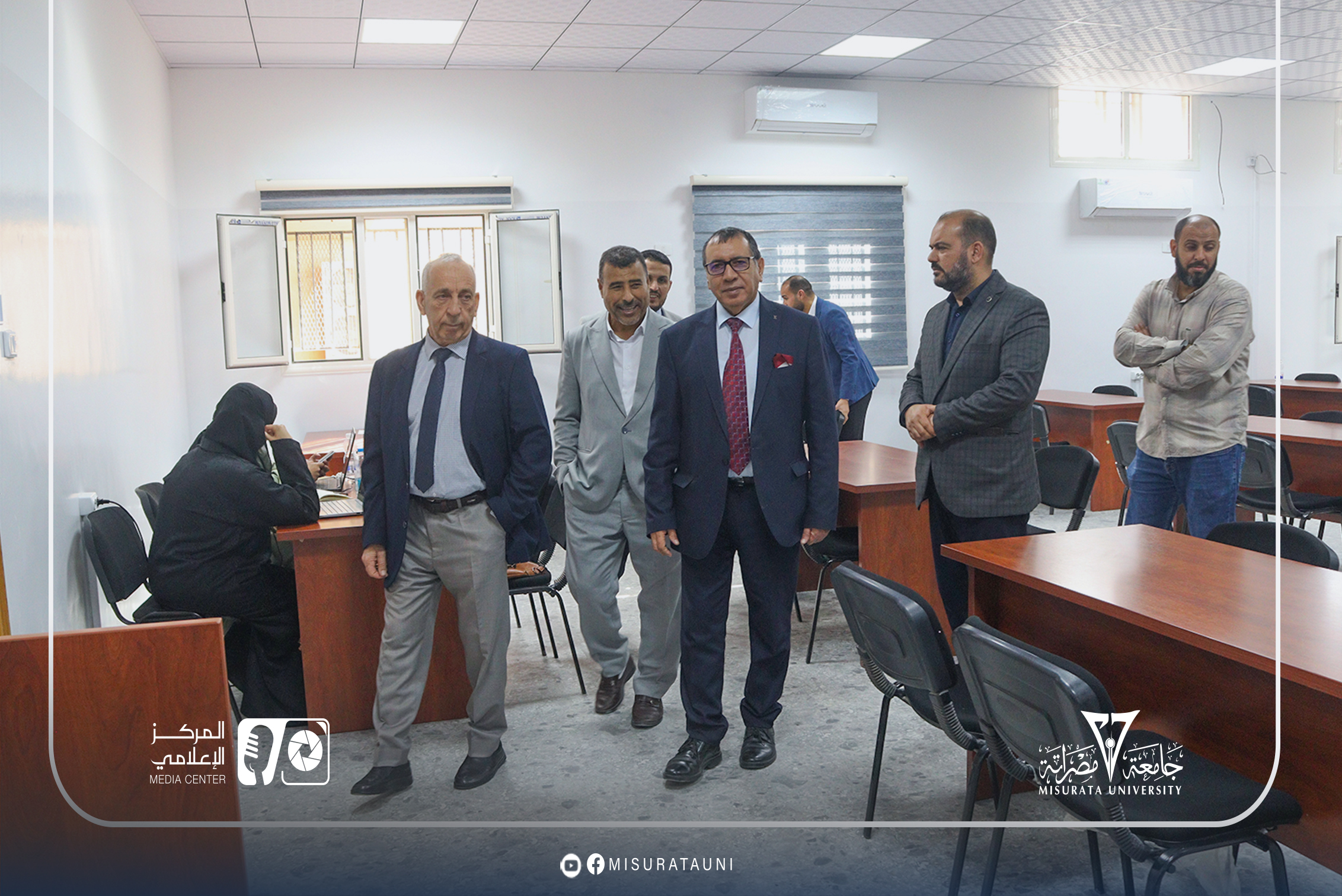 رئاسة جامعة مصراتة تجري جولة تفقدية لكلية الاقتصاد والعلوم السياسية