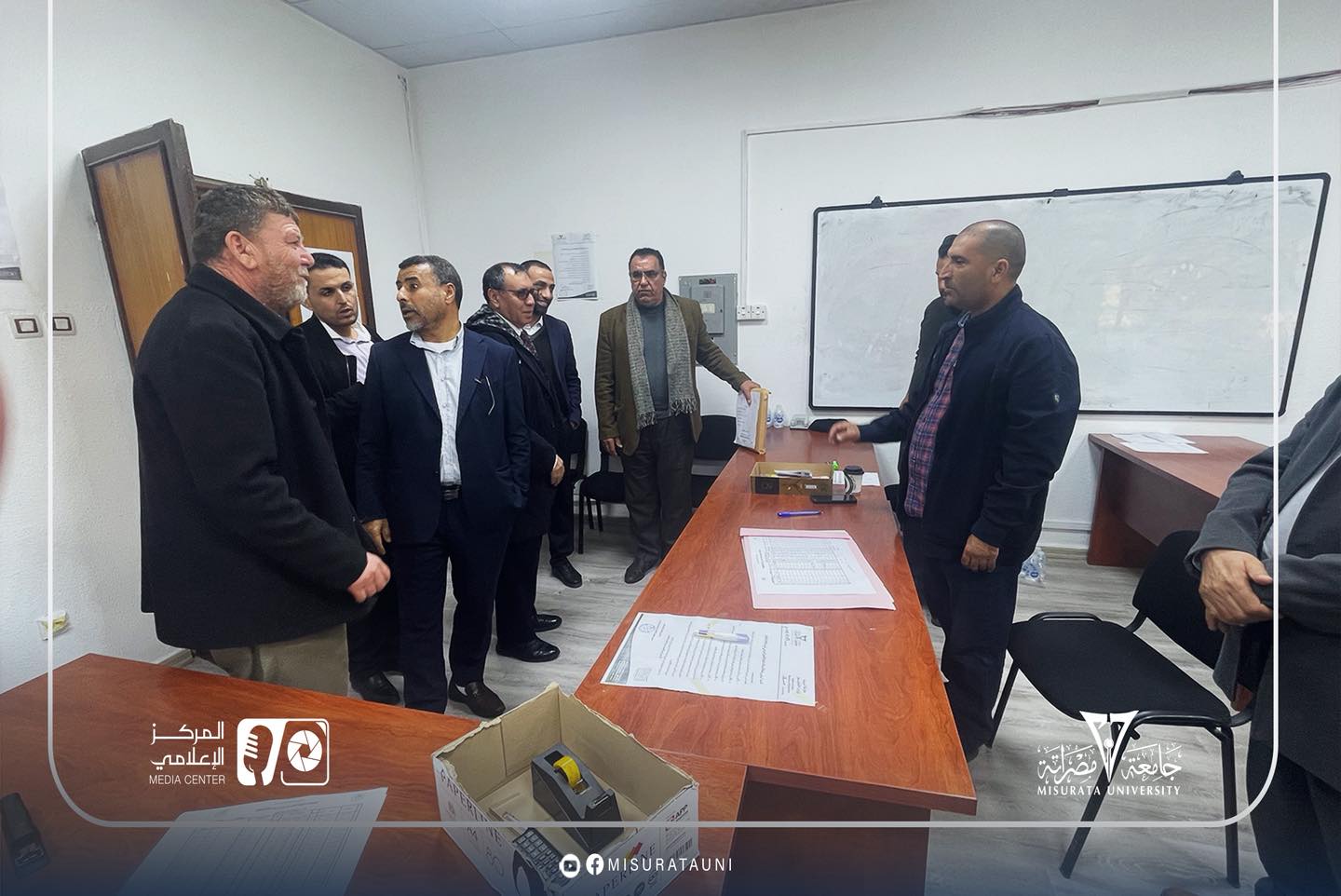 The Presidency of Misrata University is monitoring the progress of the final exams at the Faculty of Economics and Political Science.
width=