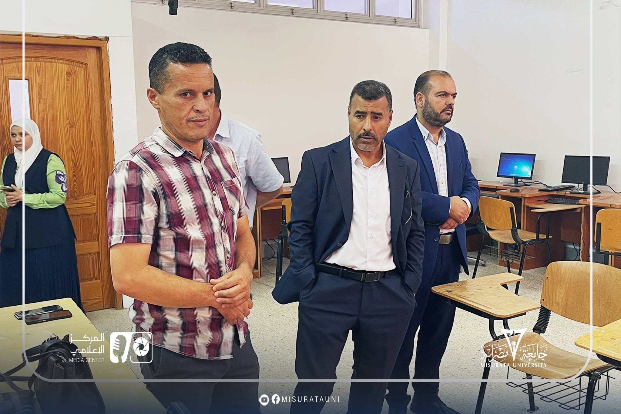 رئيس جامعة مصراتة يتفقد سير الامتحانات النهائية بكلية التربية